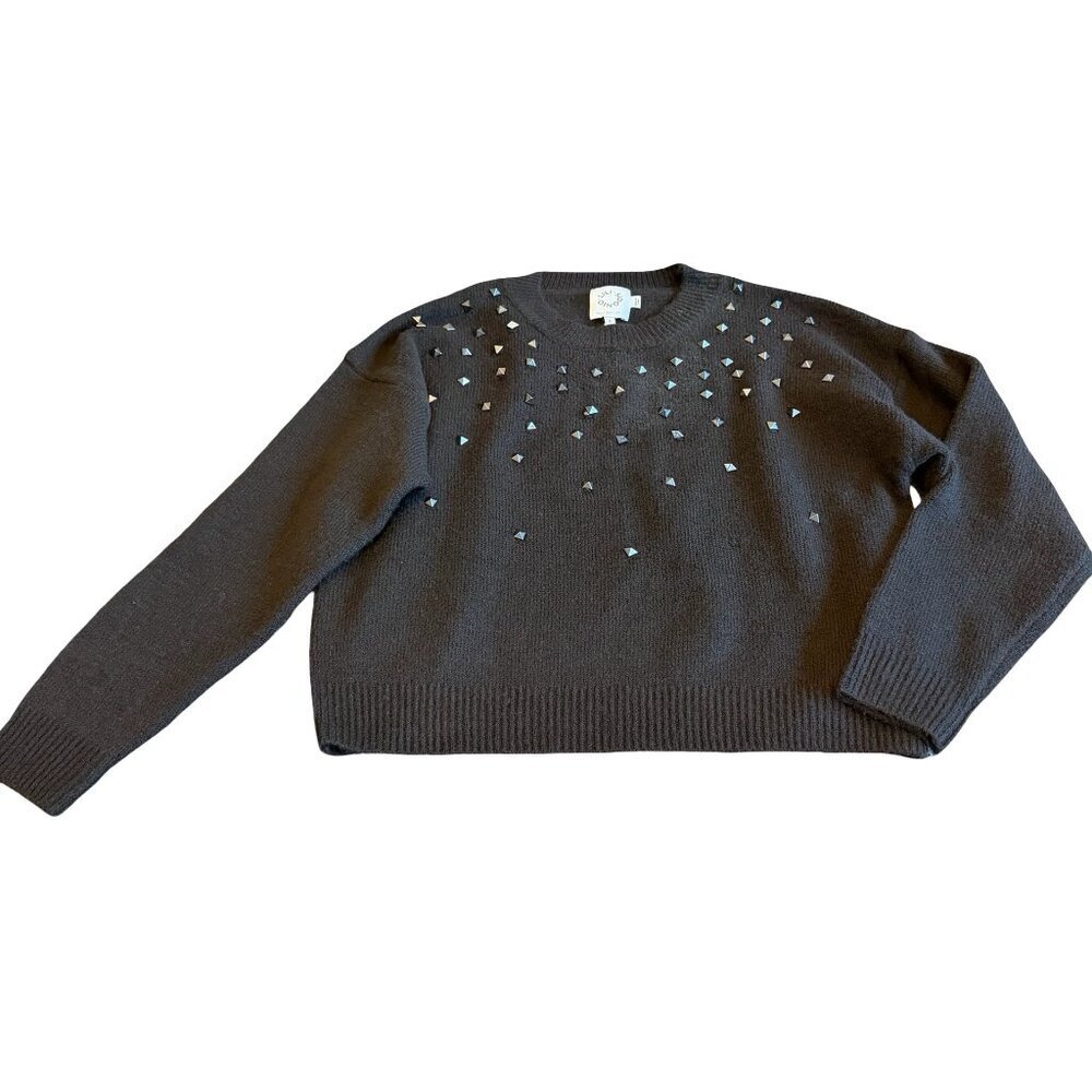 Lili Sidonio Brown Knitted Sweater Pullover Metallic Stud Size Small Women's NWT